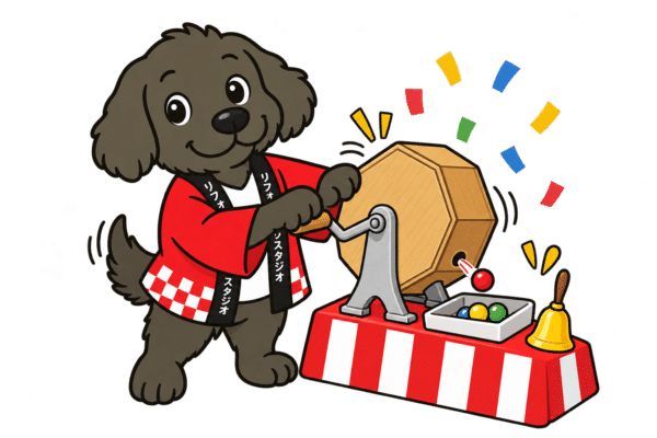 ガラガラ抽選会の犬のキャラクター